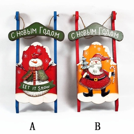 GAEM Панно "Дед Мороз", "Снеговик", L 46 W 6 H 25 см, 2 в.