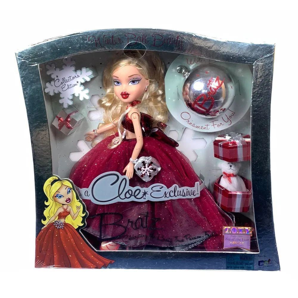 Кукла Кло хлоя из Братц серии Новогодний шар красоты (красное издание) 2004, Bratz Winter Ball Beauty Cloe RED v1