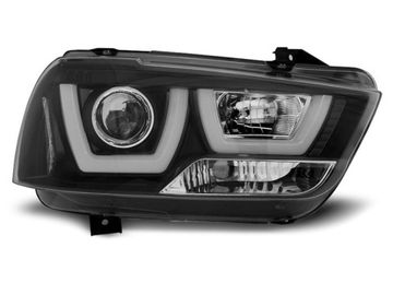 Передние фары tube light black для Dodge Charger LX II