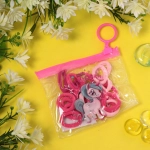 Резинки детские для волос 18шт (+-2 шт)»Bright style - Единорожек», микс 4 цвета, 9,5*8см