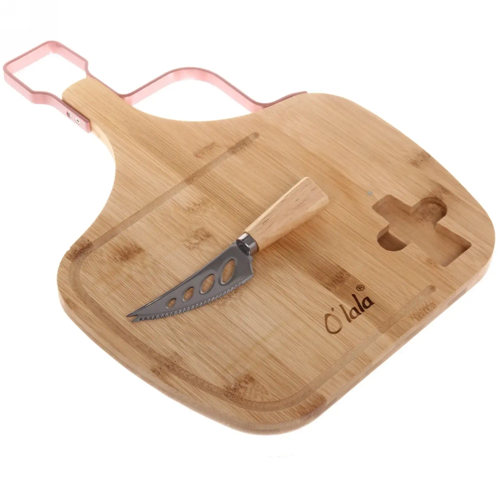 Доска разделочная «O'lala» 39*28.5*1,5см в наборе с ножом для сыра