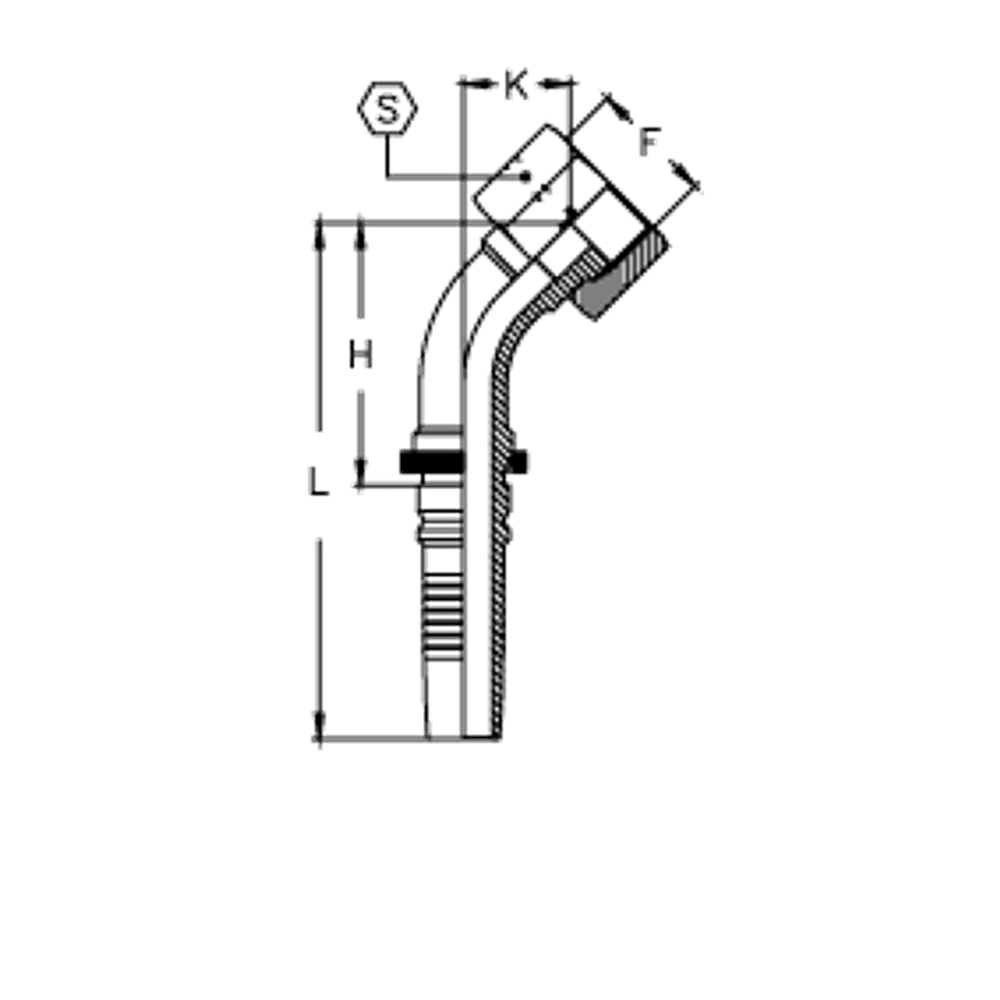 Фитинг DN 38 ORFS (Г) 2 (45) Interlock