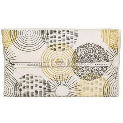 Салфетка V-сложение 21х18 (2 сл.) 200 л."Gratias Круги серые Non Stop" белая (1/25 шт.)