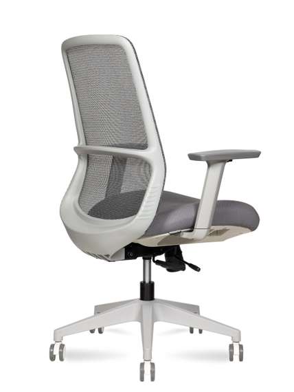 Кресло офисное Норден / Некст LB грэй / Next LB grey / серая сетка/серая ткань