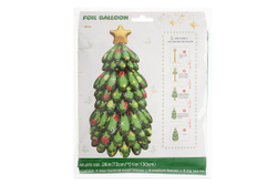 Шар 3D (51''/130 см) Фигура, Новогодняя елка, Кремовый, Сатин, 1 шт. в уп.