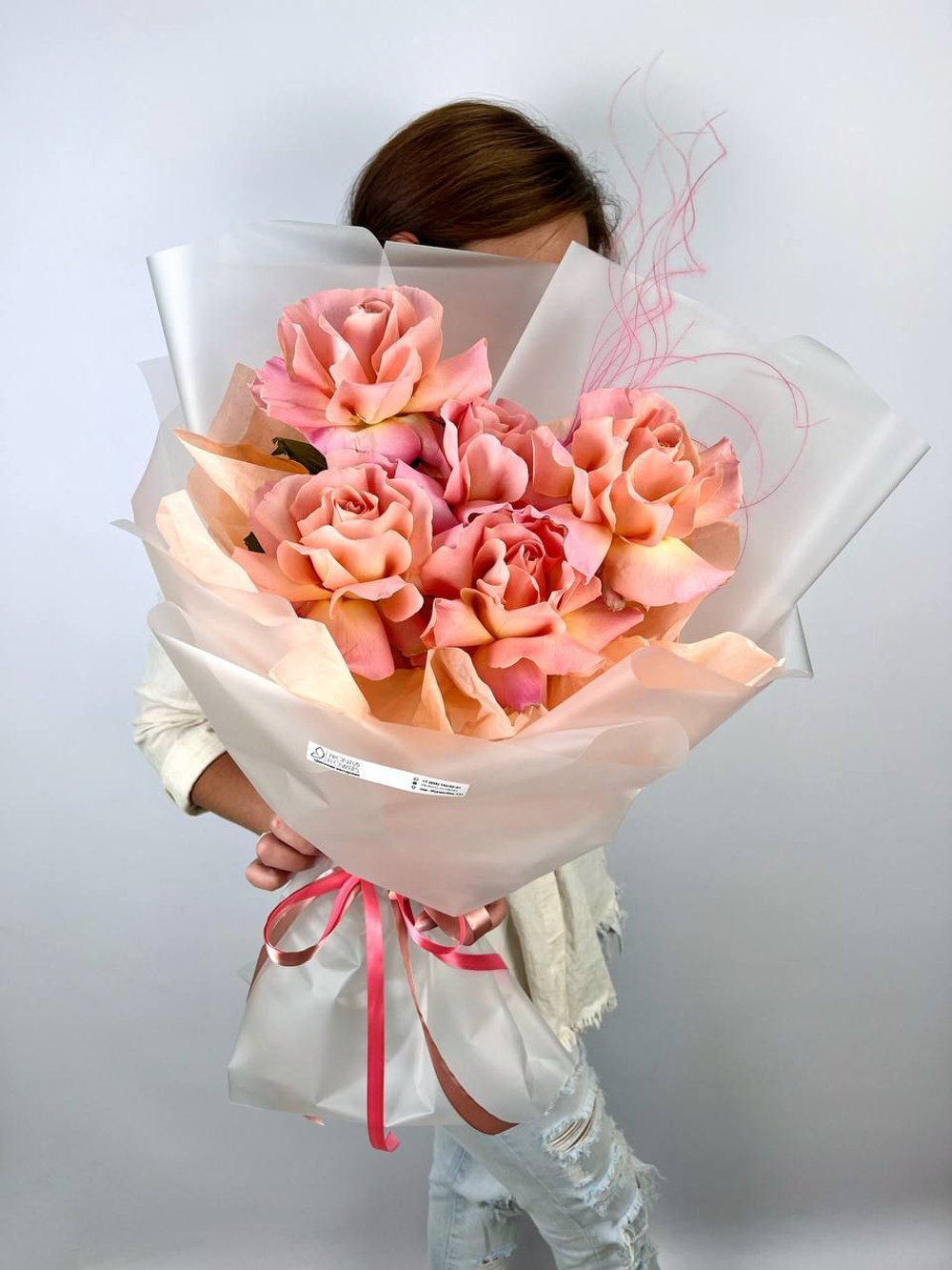 Французские розы , цвет розовый , 3 штуки