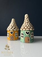 Декоративный подсвечник "Домик трулле" жёлтый Ø 11x17 см