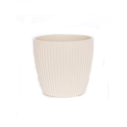 Кашпо пластиковое Эви d17,5см h15,5см v3л крем, с вкладкой