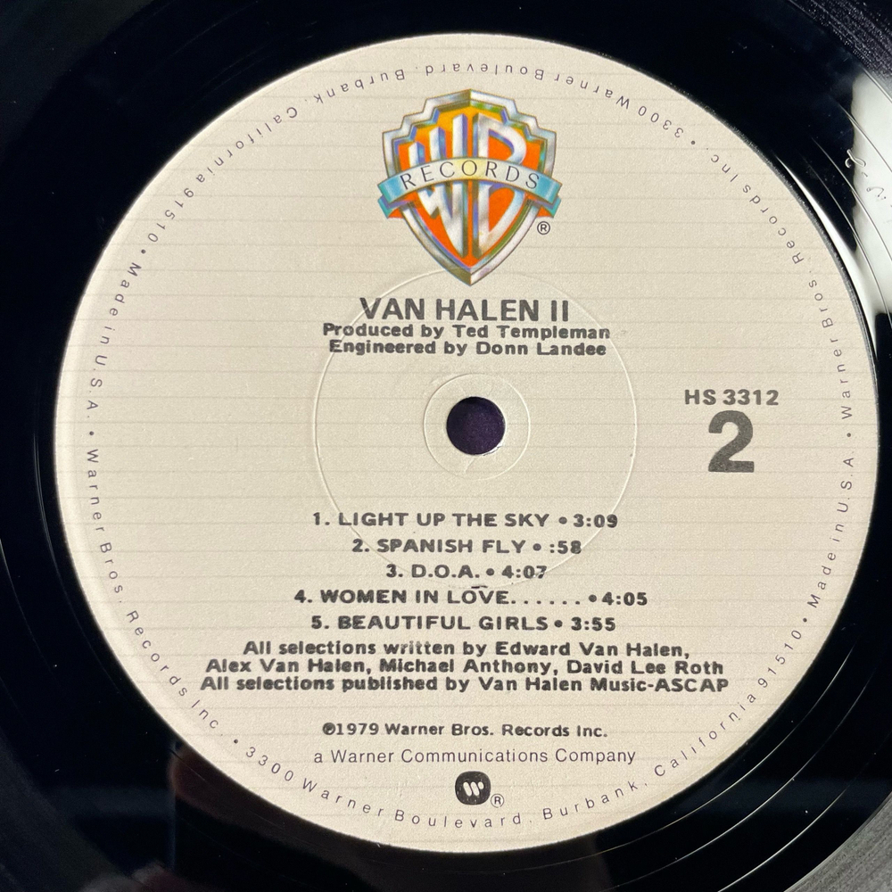 Винтажная виниловая пластинка LP Van Halen, Van Halen II (США 1979)