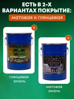 Грунт-эмаль по ржавчине 3 в 1, Краска по металлу, быстросохнущая 6 кг AKRIMAX-PREMIUM, глянцевое покрытие, шоколадная