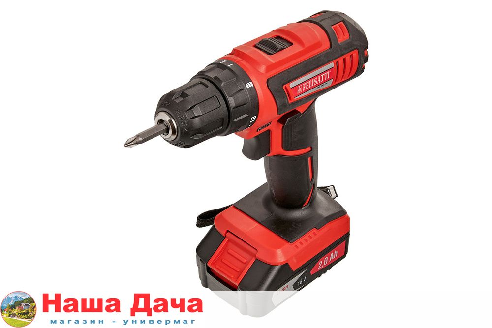 Дрель аккумуляторная-шуруповерт FELISATTI ДА-13/18Л3 (Li-ion, 2 ак.., 2,0Ач)