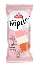 Белорусское мороженое эскимо &quot;Трио&quot; Клубника-ваниль-шоколад 65г. Юкки - купить с доставкой по Москве и области