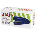 Степлер №24/6 26/6 STAFF "EVERYDAY" до 20 листов синий (6 штук в упаковке)