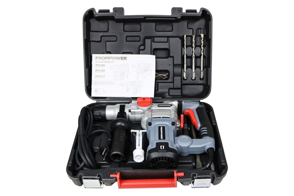 Сетевой перфоратор SDS-Plus PROFIPOWER PBH28 (вертикальный, 1500Вт, 5,5Дж, 3режима, Ø28мм, 0-900об/мин)