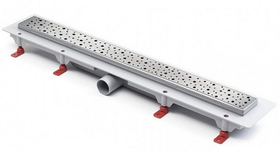 Душевой лоток с рамкой и решеткой MCH Chudej CH 850/50 DN (решетка Drops, хром, 85 х 6 х 6,5 см), с боковым сливом D50