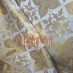 Парча "Вера" белая с золотом