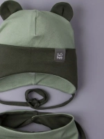 Шапка для мальчика осенняя с ушками и снуд