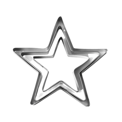 Формы для печенья Доляна «Остроконечная звезда», набор 3 шт., металл, серебристые