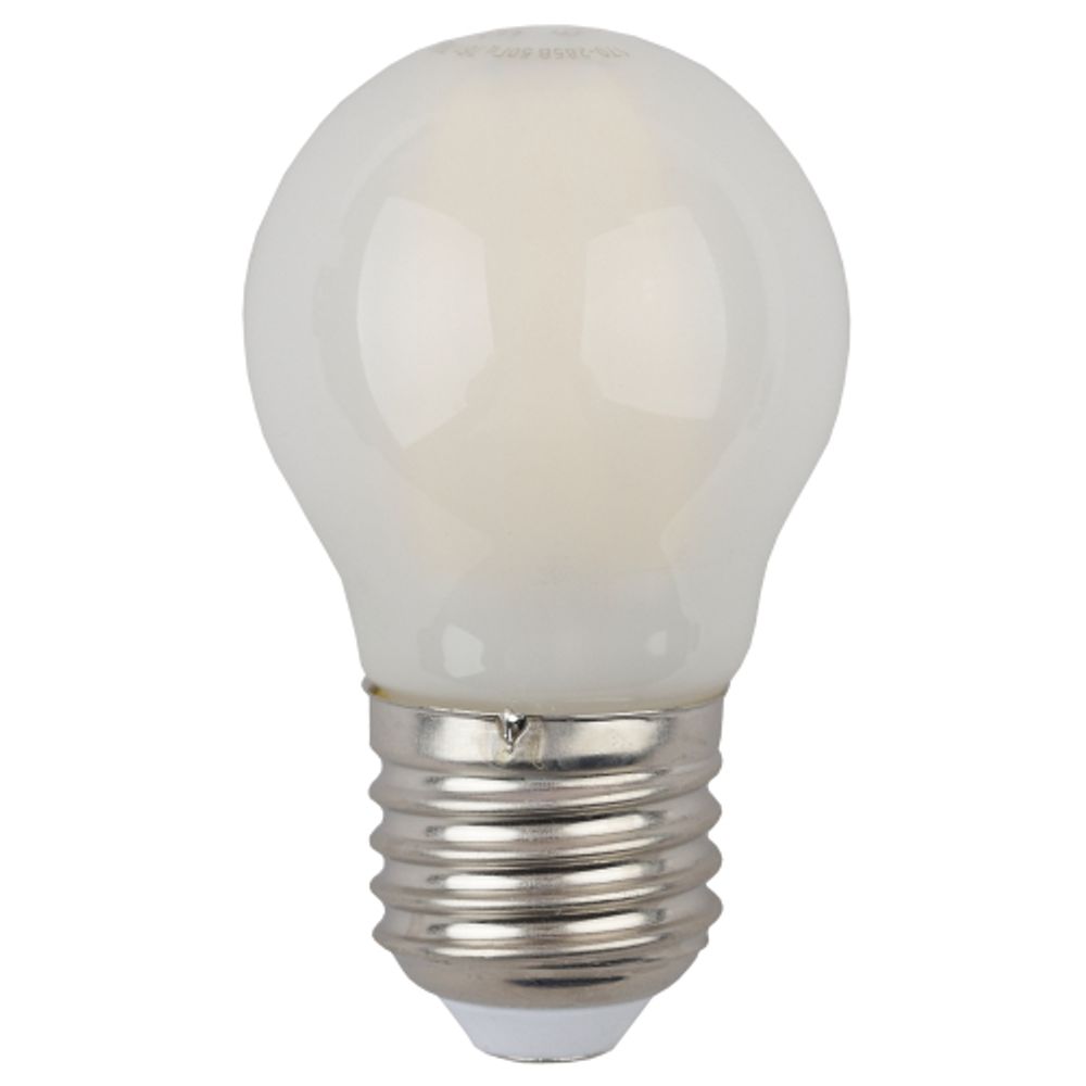 Лампа светодиодная ЭРА F-LED P45-9W-840-E27 frost 9Вт филамент шар матовый нейтральный белый свет Е27 | Филаментные декоративные