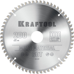 KRAFTOOL Multi Material, 200 х 32 мм, 60Т, пильный диск по алюминию (36953-200-32)