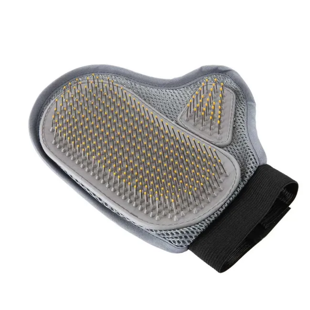 Nunbell пуходёрка варежка для кошек и собак с металлическими зубьями