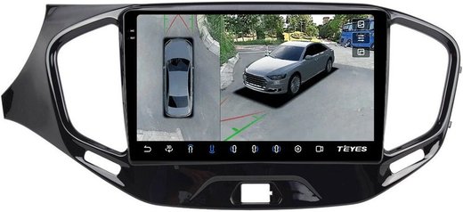 Магнитола для Lada Vesta 2015-2022, Vesta Cross - Teyes CC3-2K-360 на Android 10, 2K QLED, 6Гб+128Гб, CarPlay, 4G SIM-слот, 4 камеры в комплекте