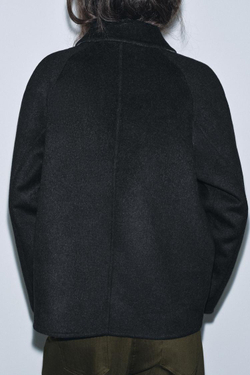 ZARA КУРТКА ИЗ СМЕСОВОЙ ШЕРСТИ — ZW COLLECTION, ЧЕРНЫЙ