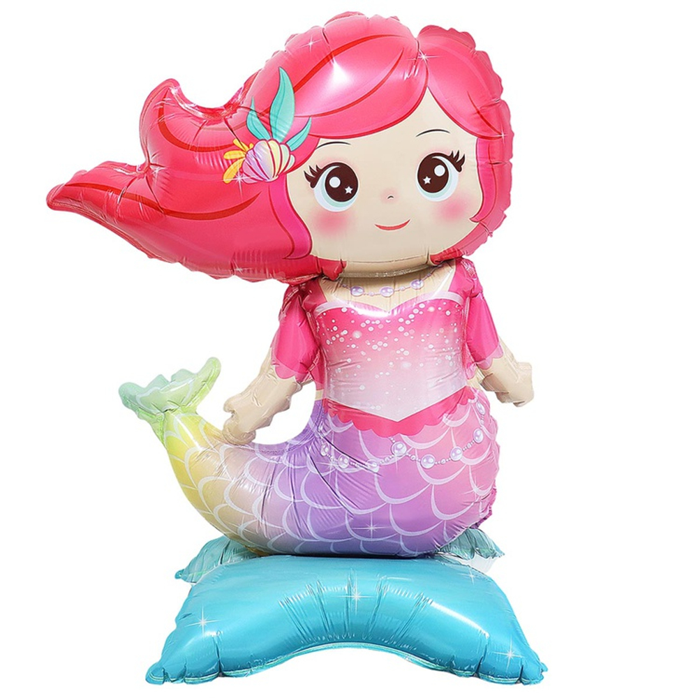 Шар Фольгированный Русалка розовые волосы (Розовый)