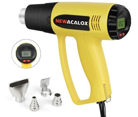 Строительный фен термоусадочный c терморегулятором (ЖК дисплей) 100-650 'C 2000Вт 220 В (Д)