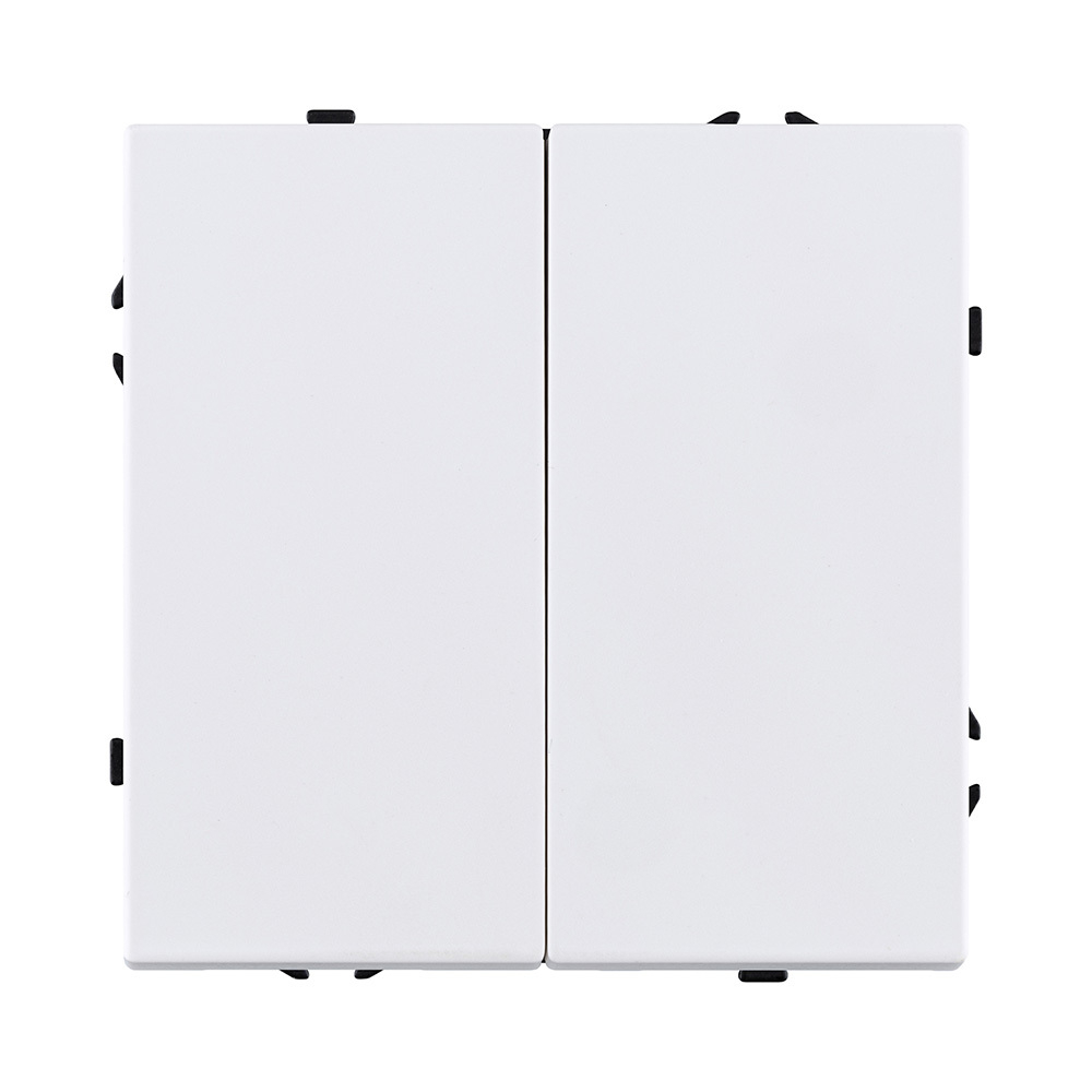 Выключатель кнопочный 2-клавишный 10А/250В, белый матовый Kollinger Eclipse EC-025WH