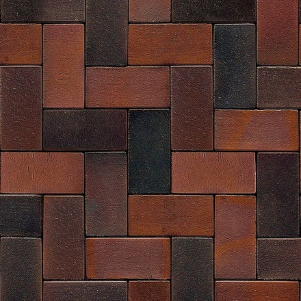 Клинкерная брусчатка Westerwaelder Klinker PK84S Rotbraun-bunt Spezial, 200x100x40 мм