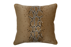 Подушка декоративная 45x45 Garda Decor Питон со стразами золотая