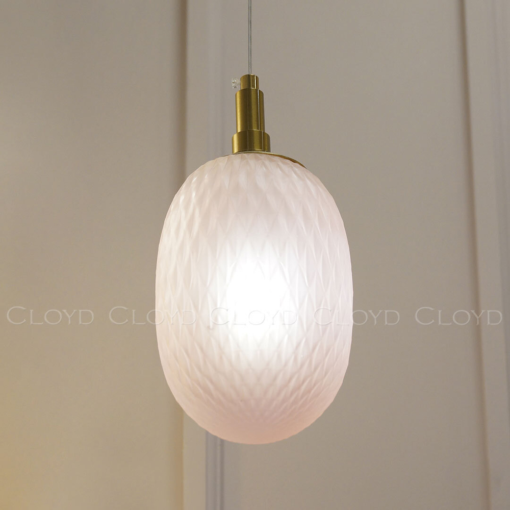 Подвесной светильник Cloyd ZAPFEN P1 / Ø13 см - латунь - розовое стекло (арт.11435)