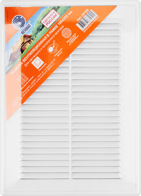 Вентиляционная решетка, пластиковая, 185 х 255 мм, съемная с сеткой 75042 ОмскВент