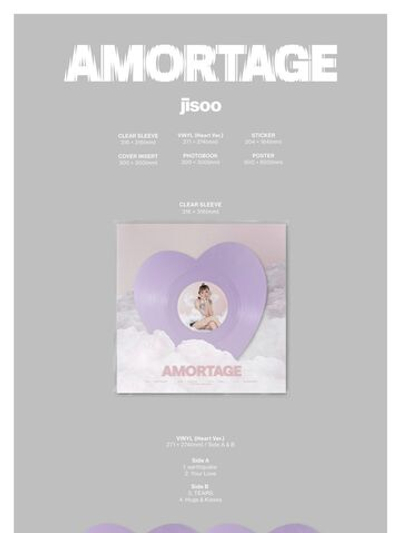 Альбом JISOO - AMORTAGE Mini Album Vinyl HEART Version