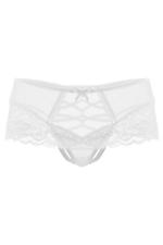 Эротические трусики Erolanta с имитацией шнуровки белые 50-52