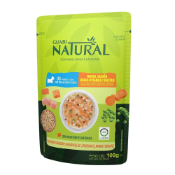 Guabi Natural Dog консервы для собак с курицей, лососем, цельнозерновыми злаками и овощами 100г (пакетик) (Бразилия)