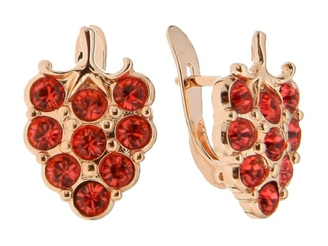 "Черимойя" серьги в золотом покрытии из коллекции "Плод страсти" от Jenavi  с английским замком