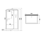 Душевая кабина Niagara Standart ST120/90/15Q (120х90х215) прямоугольник,поддон 15см,распашная,проф.белый,3 места