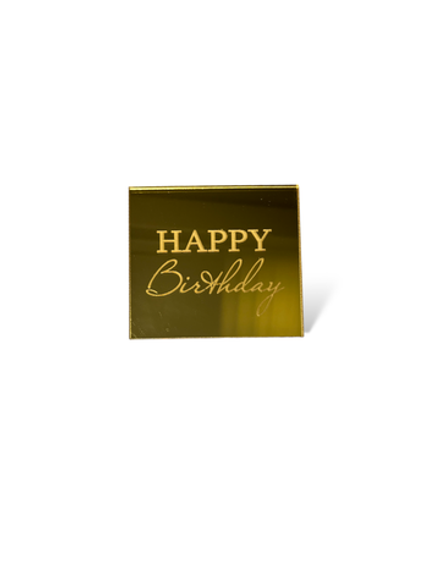 Топпер на торец "Happy Birthday" табличка акрил, 10см
