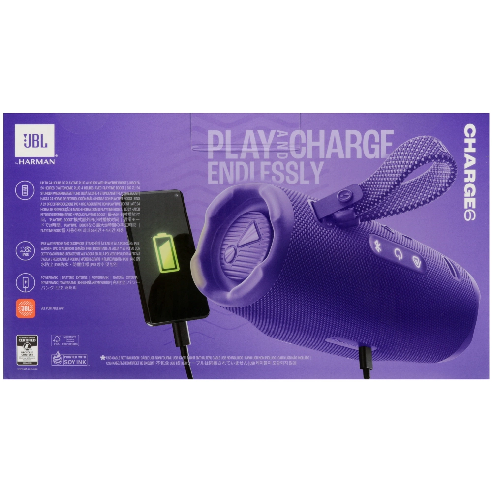 Портативная колонка JBL Charge 6 Фиолетовая