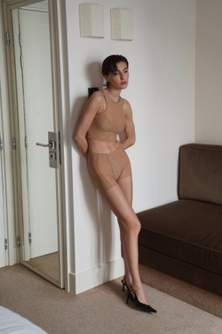 Трусики - шортики mesh strip nude