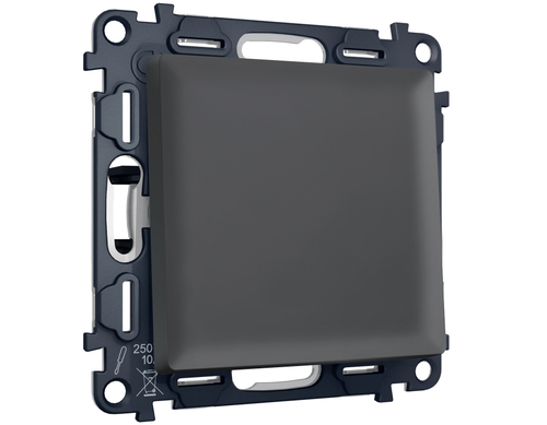 MA901050 Комплект механизма 1-кл выключателя с самовозвратом ALFA Графит Мягкое касание QUANT (AP9010, VM113)