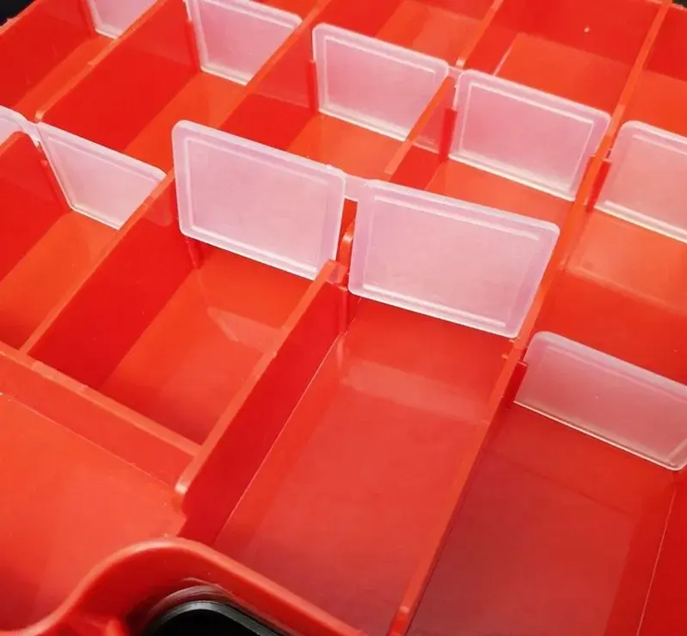 Кейс двухсторонний с ручкой (290х190х55), Красный/Дымка