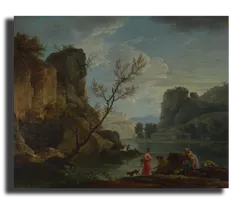 Репродукция "Верне Клод Жозеф - Пейзаж и рыбаки"