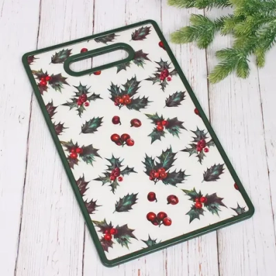 Доска разделочная пластиковая 37*23см «Зимний букет»