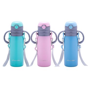 Термос для детей 450 мл. Kamille KM-2019B из нержавеющей стали с ремешком или двумя ручками