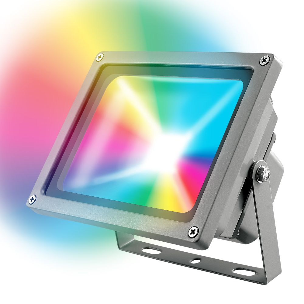 ULF-S01-10W/RGB/RC IP65 110-240В Прожектор светодиодный с пультом ДУ. Мультиколор. Корпус серый. Упаковка картон. TM Uniel.