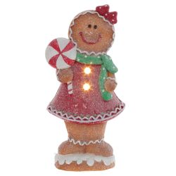 GAEM Фигурка декоративная с подсвет "Пряник: Мальчик/Девочка",(3хAAA), L21 W10,5 H42 см, 2в.