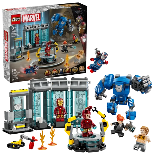 Конструктор LEGO Marvel 76315 Лаборатория Железного человека: Зал доспехов